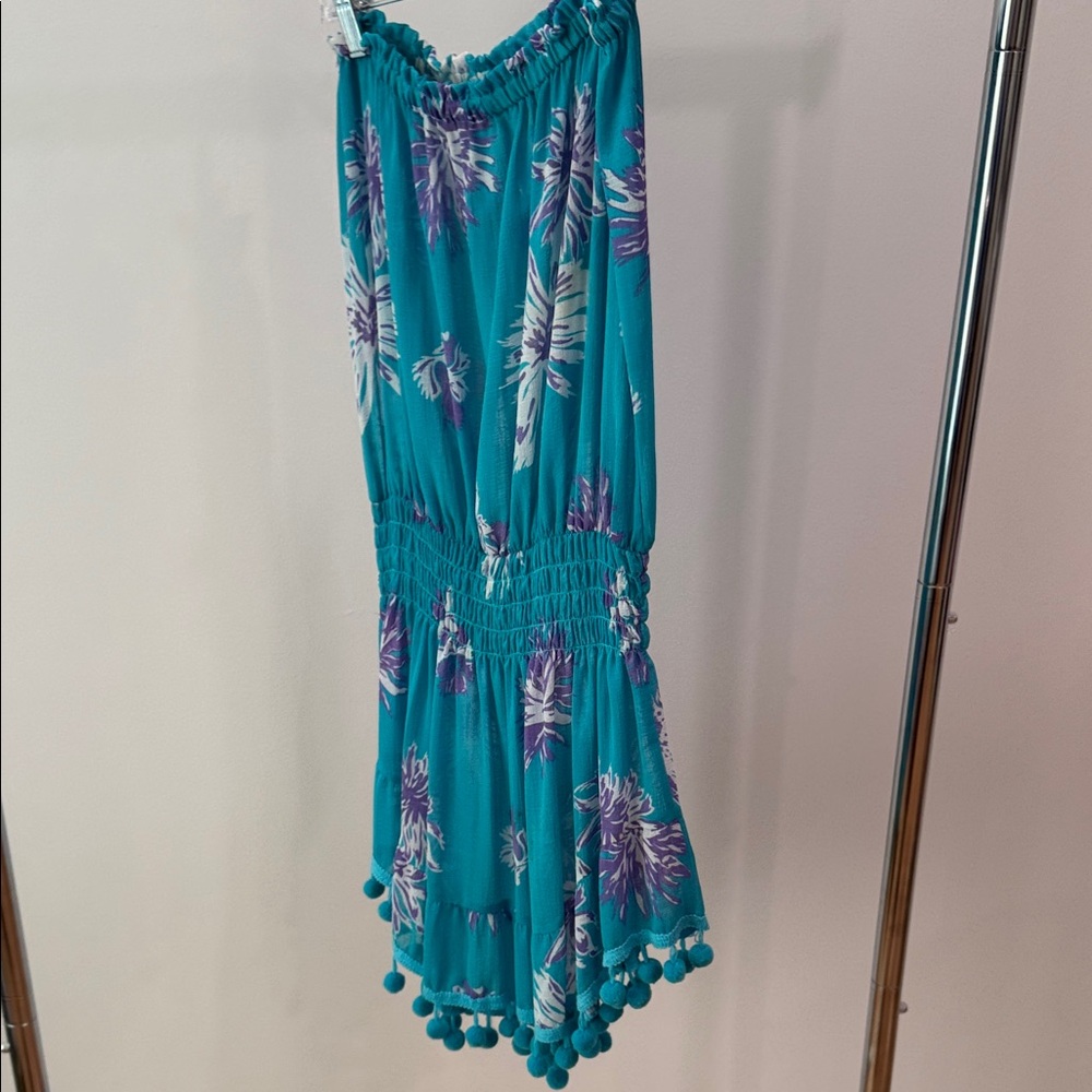 Ramy Brook Teal and Purple Floral Dress - Picture 4 of 5